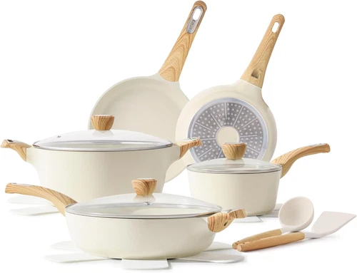 SENSARTE Ceramic Cookware Sets, Pots and Pans Set Non Stick, 14-Piece Induction