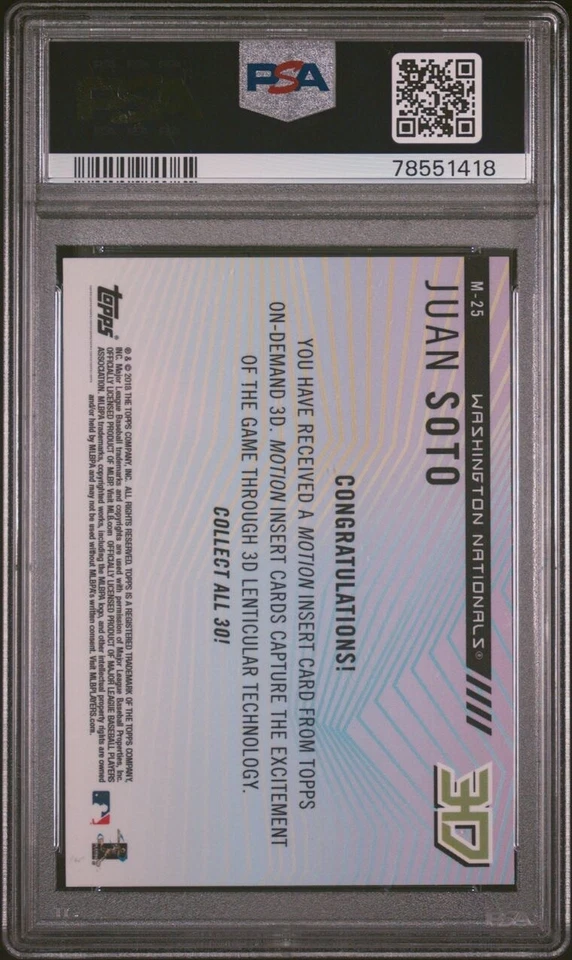 2018 Juan Soto Topps On Demand 3D RC PSA 10 Low Pop - Image 2 of 2