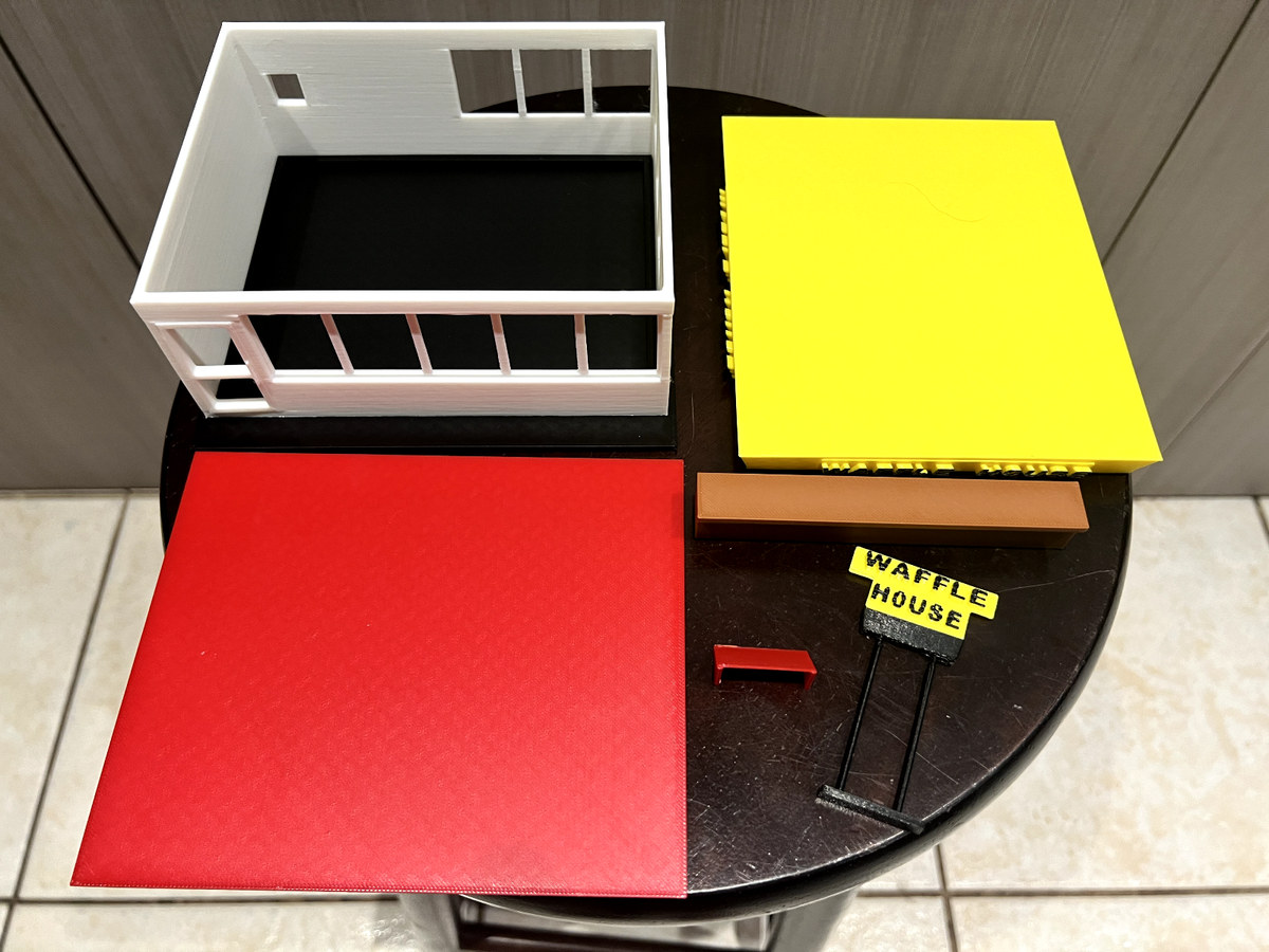 O Scale Waffle House Inspired 3D Printed Building Kit – Version 2 (1:48 Scale)