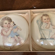 Vintage BUBBLE GLASS Frame 1950 From Peter Watson Studio Set Of Two Wall Art