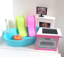 Barbie Furniture Lot Pool Playset Dream House Fireplace Ultimate Kitchen Stove