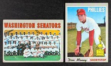1970 Topps Baseball High Numbers Lot 2 Cards Washington Senators Don Money