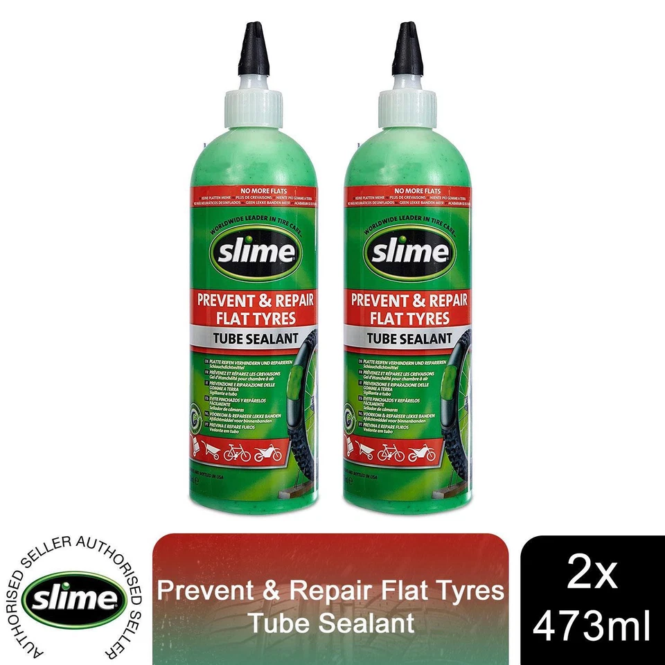 Slime Tube Sealant Puncture Repair, Twin Pack, Ideal for All Tubes