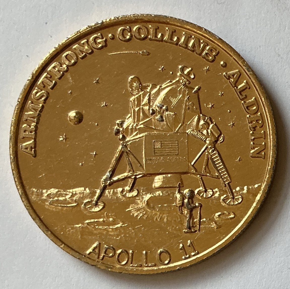 Apollo 11 記念メダル 999 LOMBARD製 ケース付 アポロ11号 1969 USA NASA Apollo 11 XI Neil Armstrong Lunar Moon Landing