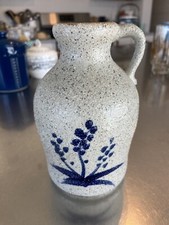 Inarco Floral Blue & Gray Jug/Vase Textured Art Vase Japan Art Pottery