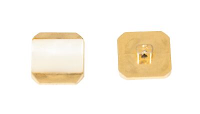Set of 4 Plastic Square Buttons with Sewing Stem mm.19 x 19 x 11 mm Arctic