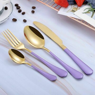 4 Pcs Set Stainless Steel Cutlery Fork Spoon Knife Flatware Tableware Dinnerware