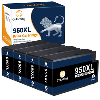 4PK 950XL Black Ink Cartridge for HP Officejet Pro 8610 8615 8620 8625 8630 8600