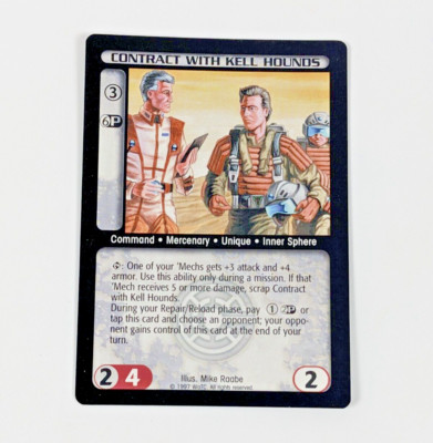 BATTLETECH CCG Counterstrike Expansion CONTRACT WITH KELL HOUNDS Rare WotC NM/M