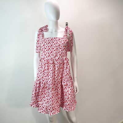 Entro Flower Print Pink Summer Dress Women s Size Medium NWT 100% Cotton
