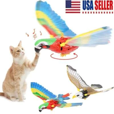 Interactive Simulation Bird Cat Dog Toy Flying Eagle Parrot Electric Hanging Toy