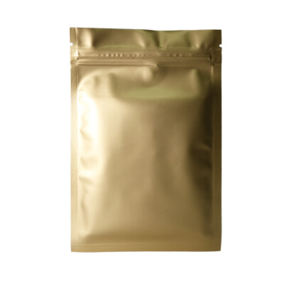 100pc Matte Flat Gold Two-Sided Metallic Mylar Reclosable Bags 7x10cm 2.75x4in