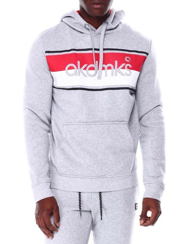 Akademiks Akdmks Graphic Hoodie Size L Color Gray, Red & White  by Akademiks