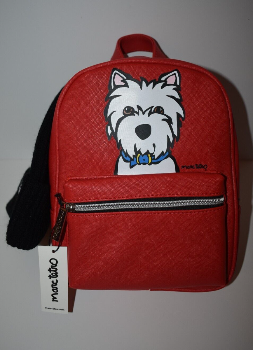 Marc Tetro Red Westie Mini Backpack with Black Beanie Cap | eBay