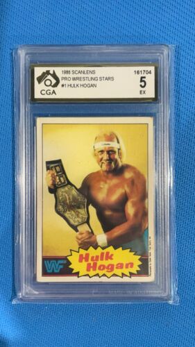 1986 Scanlens WWF Hulk Hogan #1 ROOKIE RC CGA 5 WWE Not Topps - Picture 1 of 4