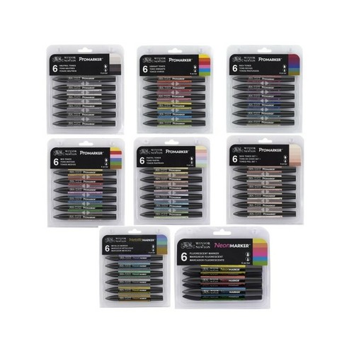 Promarker Winsor & Newton Letraset – 6 Pennarelli Doppia Punta Toni Della Carne (Set 6) - 6