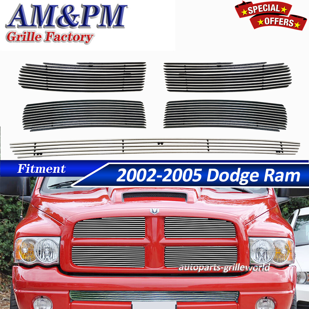 Fits 2002-2005 Dodge Ram Billet Grill XInsert Chrome Grille Combo Front 2003