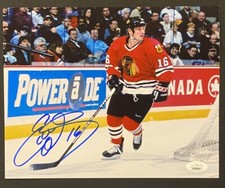 Eddie Olczyk Chicago Blackhawks NHL Signed 8x10 Photo ~ JSA COA