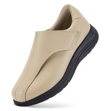 FitVille Womens Extra Wide Diabetic Leather Shoes Dress Shoes Slip On Oxfords