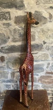 African Carved Wooden Giraffe (3ft)