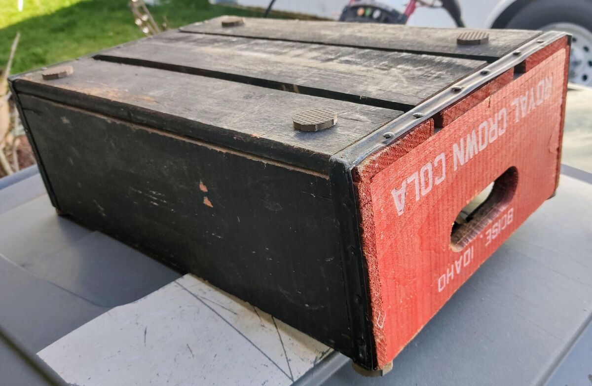 Vintage Wooden Crate Royal Crown Cola RC Red Wooden Box Vintage Wooden Crate Royal Crown Cola RC Red Wooden Box