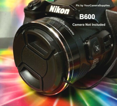B600: SNAP-ON FRONT LENS CAP DIRECTLY to CAMERA NIKON COOLPIX B600 B  600+HOLDER
