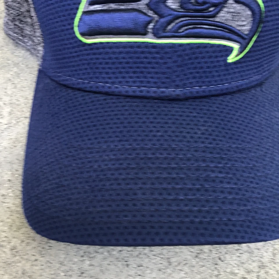 Gorra New Era 39Thirty NFL Seattle Seahawks Logo Elástica M/L Azul Gris Flexfit Foto 2 de 4