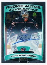 2019-20 O-PEE-CHEE OPC PLATINUM ELVIS MERZLIKINS ROOKIE AUTO COLUMBUS BLUE