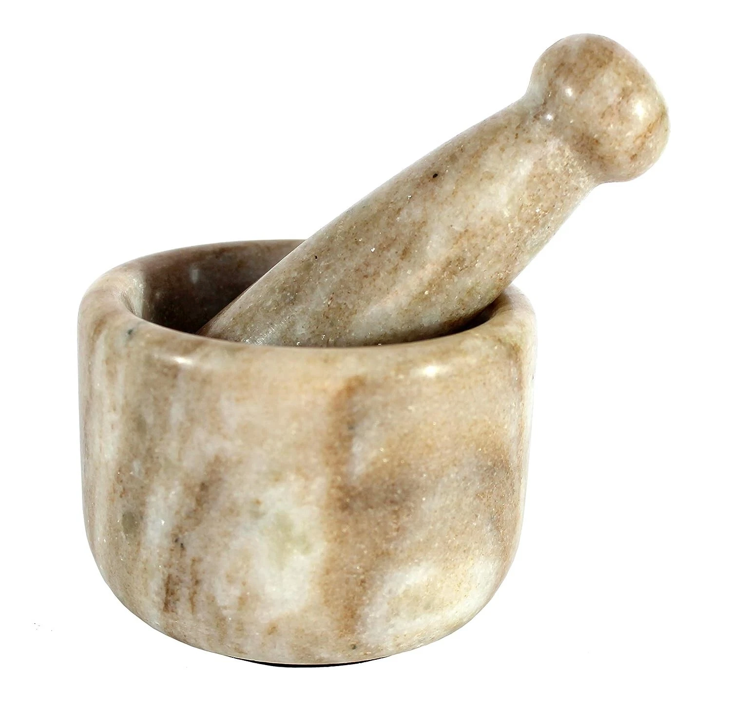 Marble Stone Mortar and Pestle Set Okhli Musal Kharad Khallad Spice Grinder 2.5"