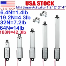 Electric Micro Linear Actuator 12V 1.2" 2" 3" 4" Stroke Fast Speed Up To 6inch/s