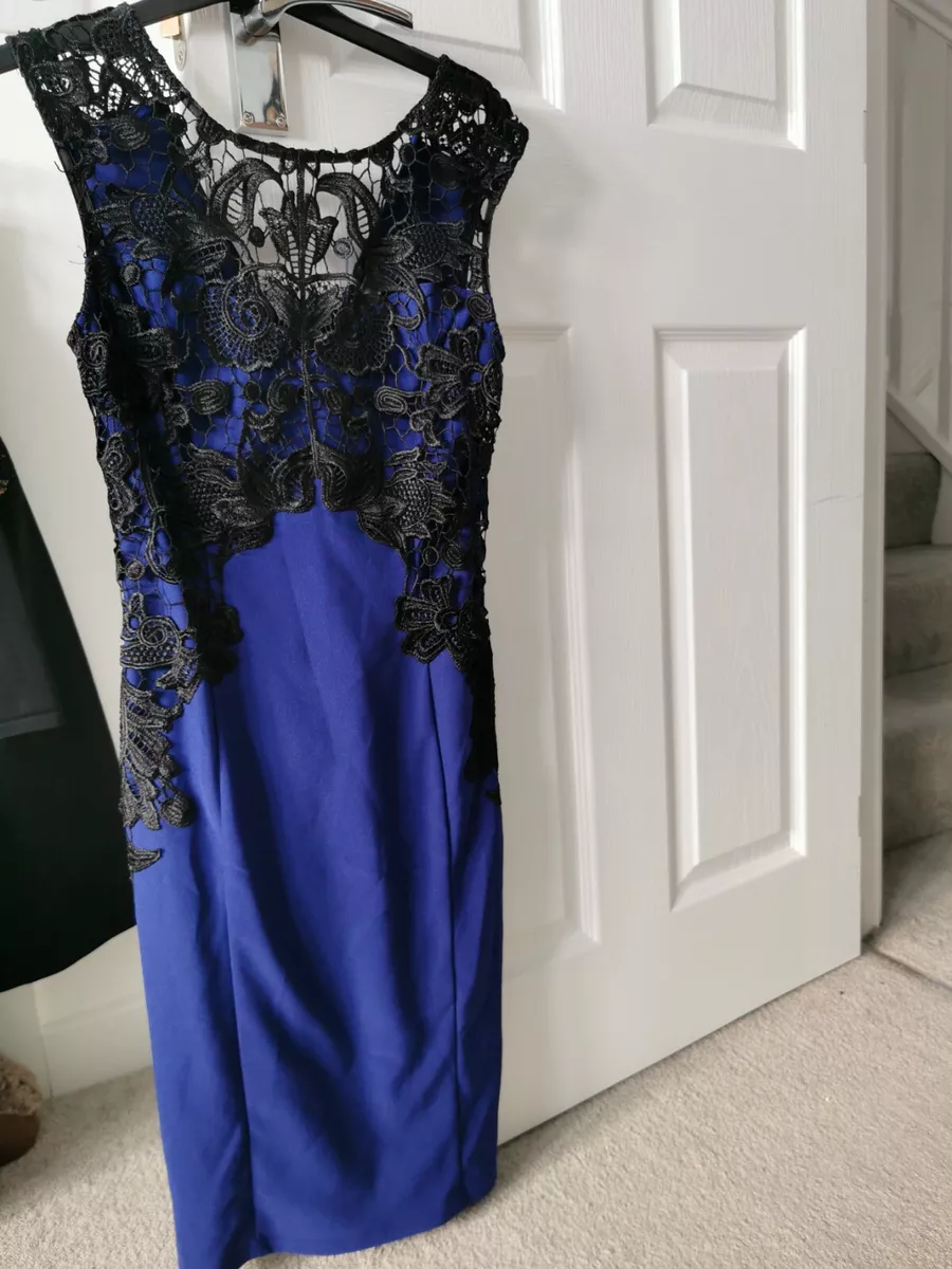 Lipsy blue and clearance black lace dress