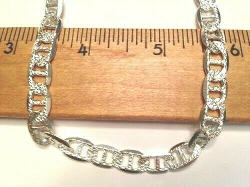 Flat Marina Mariner 250 Sterling Silver Chain Necklace 10mm Width Flat Marina Mariner 250 Sterling Silver Chain Necklace 10mm Width