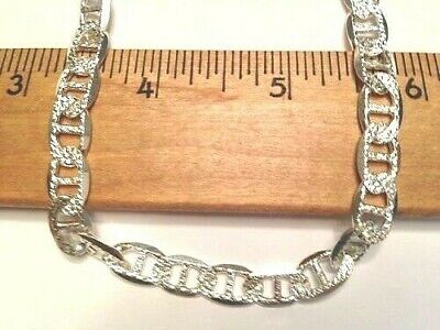 Flat Marina Mariner 250 Sterling Silver Chain Necklace 10mm Width Flat Marina Mariner 250 Sterling Silver Chain Necklace 10mm Width