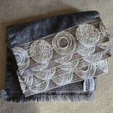 Avanti Galaxy Fingertip Towels Set of 4 Grey Gray Bathroom Decor Towels