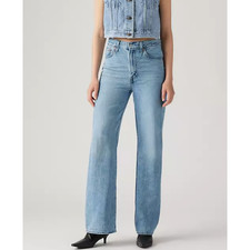 Levi's Womens Ribcage Wide Leg Jeans Size 30 US 10 Blue Light Wash NWT