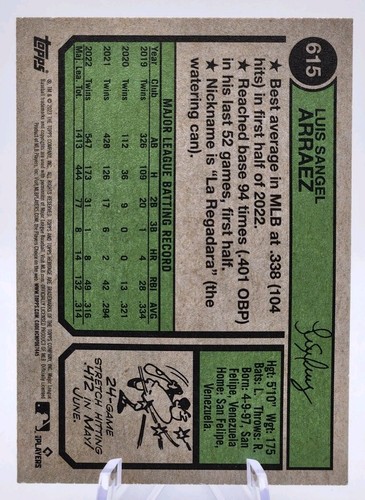 Topps Heritage Luis Arraez #615 2023 ¡Como nuevo! - Imagen 2 de 2