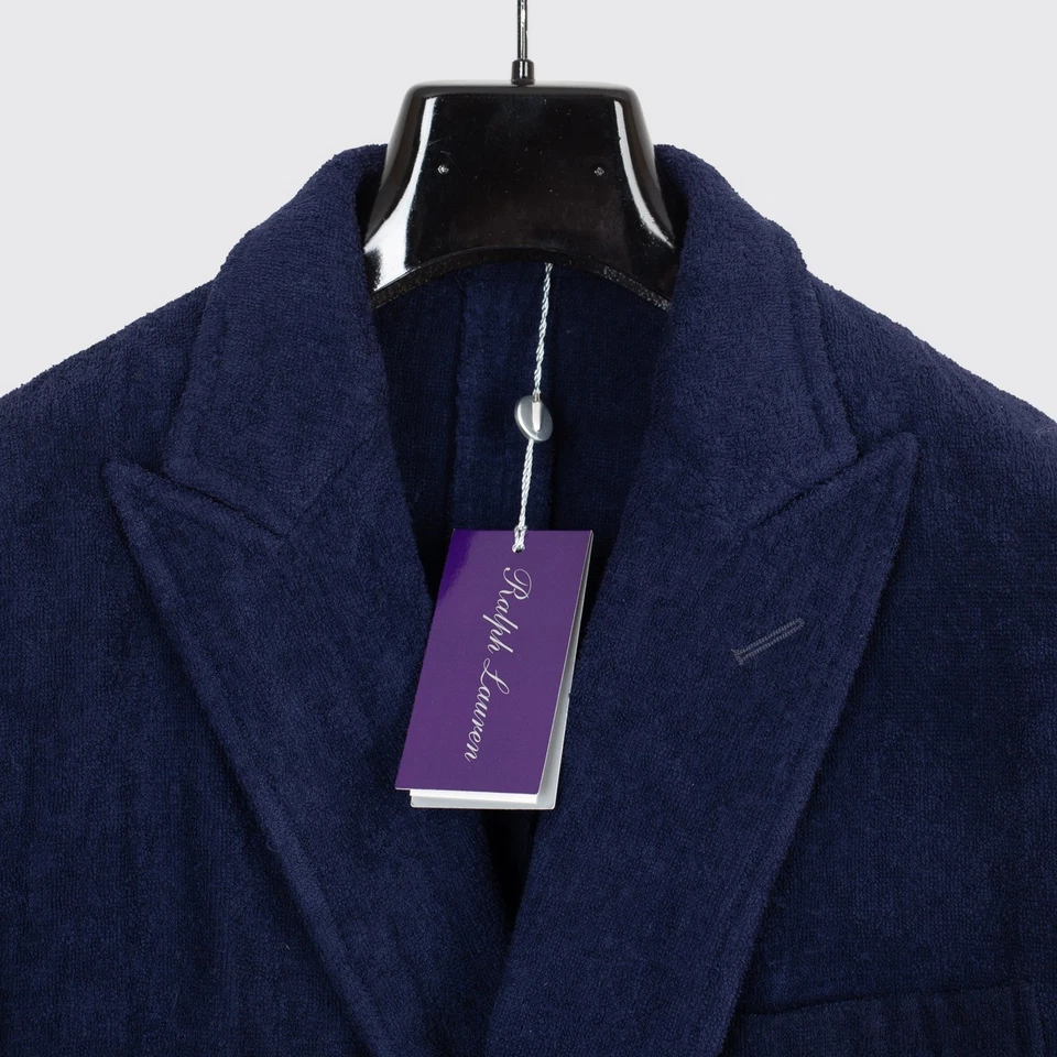 Blazer Ralph Lauren Etiqueta Púrpura Talla 44R Carlton Doble Pecho Algodón Terry Foto 3 de 4