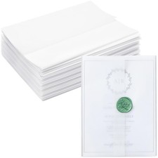 100 PCS PreFolded Vellum Jackets 5x7" Invitations White Translucent Sleeves