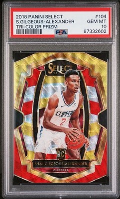 2018-19 Panini Select S. Gilgeous-Alexander #104 Tri-Color RC PSA 10