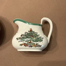 Spode Vintage Christmas Tree Made in England Creamer & Sugar Bowl Set VERY NICE 