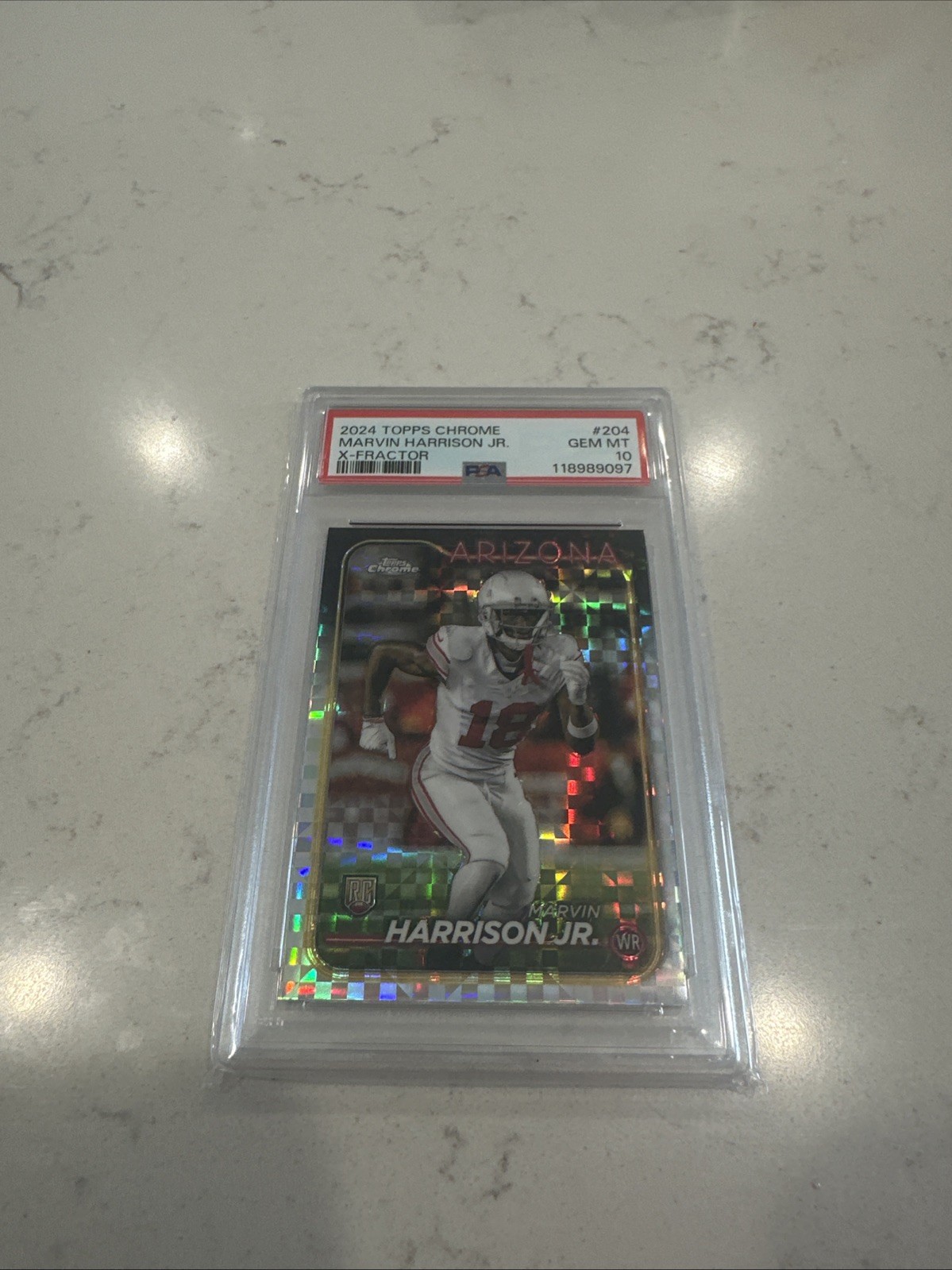 2024 Topps Chrome Marvin Harrison Jr. X-Fractor Rookie RC #204 Cardinals PSA 10