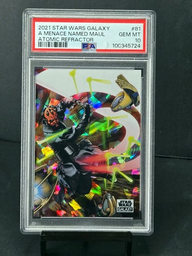 2021 Topps Star Wars Galaxy A Menace Named Maul Atomic Refractor PSA 10 /150 #81