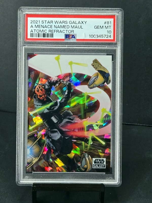 2021 Topps Star Wars Galaxy A Menace Named Maul Atomic Refractor PSA 10 /150 #81