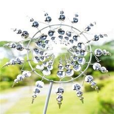 Magical Wind Powered Kinetic Windmill Metal 3D Sculpture Spinner Garden Unique