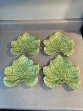 Fitz And Floyd Classics Leaf-Shaped Ceramic Serving Plates Set Of (4)