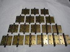 Antique Stanley Sweetheart Ball Tipped 3 1/2" x Hinge Pair