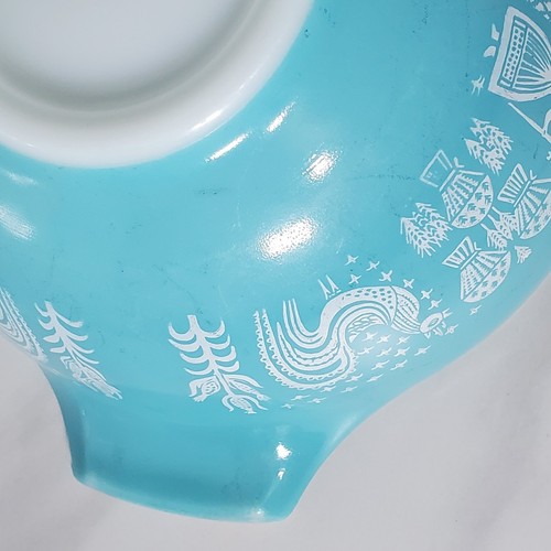 Pyrex Amish Butterprint 1 1/2 QT Large Mixing Bowl 442 Turquoise Cinderella - Picture 14 of 17