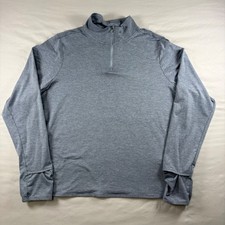 Nike Running Dri-FIT Pullover Mens XL 1/4 Zip Blue Gray Thumbholes Athletic