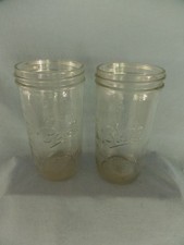2 tarros de conservas vintage de bola de 1 1/2 media pinta boca ancha 24 oz. Lados rectos