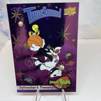 2026 Upper Deck Tune Squad Space Jam Cosmos Purple Foil #7 Sylvester And Tweety